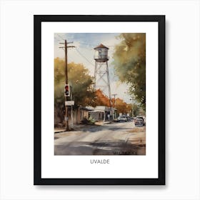 Uvalde Watercolor 4travel Poster Art Print