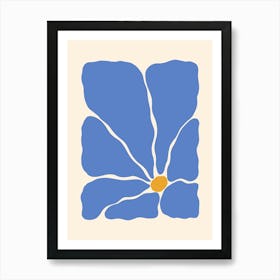 Abstract Flower 02 - Blue Art Print