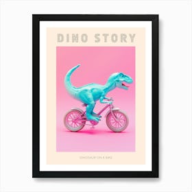 Pastel Toy Dinosaur On A Bike 1 Poster Art Print