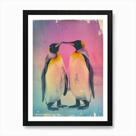Polaroid Inspired Penguins 1 Art Print