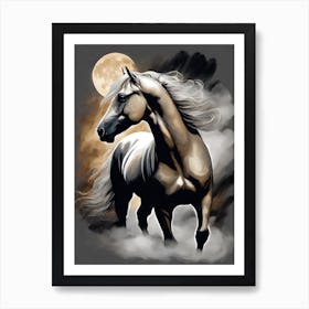 Horse In The Moonlight 5 Art Print