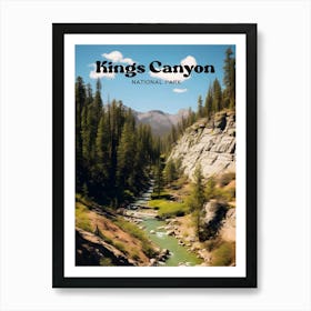 Kings Canyon National Park California Hiking Trail Modern Travel Art Art Print