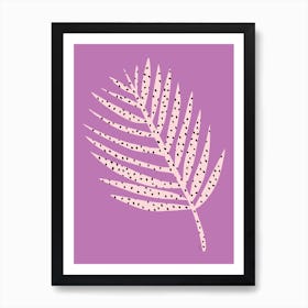 Polka Dot Leaf in Purple Art Print