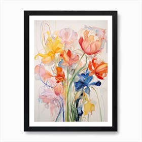 Abstract Flower Painting Tulip 1 Art Print