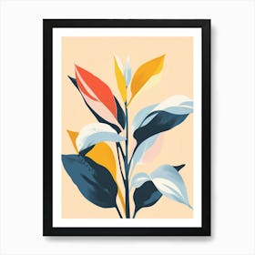 Hosta Plant Minimalist Illustration 4 Art Print