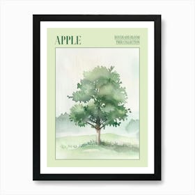 Apple Tree Atmospheric Watercolour Painting 4 Poster Art Print