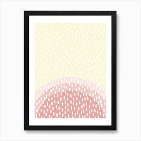Mono White And Pinks Art Print