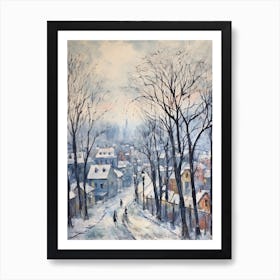 Winter City Park Painting Kalemegdan Park Belgrade Serbia 2 Art Print