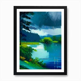 Rain Water Landscapes Waterscape Impressionism 1 Art Print