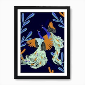 Peacock Dance Art Print