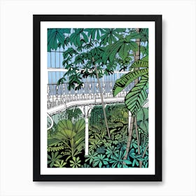 Kew Gardens Palm House Walkway Art Print