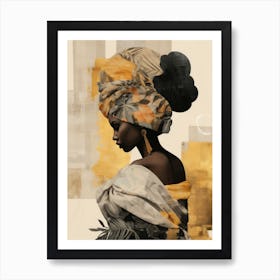 African Woman In Turban 15 Art Print