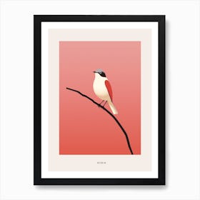 Minimalist Robin 3 Bird Poster Art Print