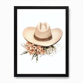 Cowgirl Hat With Flowers 4 Art Print