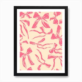 Pink Bows Art Print