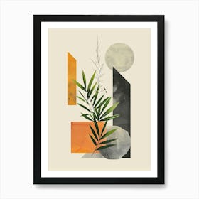 Abstract Painting plants and moon Art Print