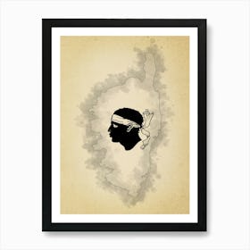 Corsica Flag Vintage Art Print