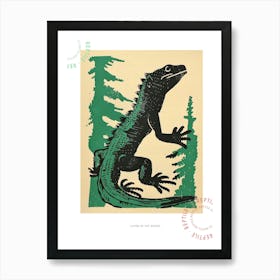 Lizard In The Woods Bold Block 2 Poster Art Print