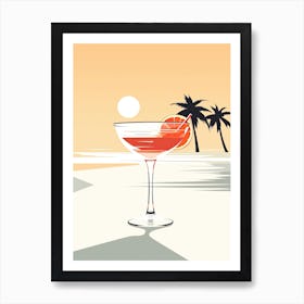 Mid Century Modern Sex On The Beach Floral Infusion Cocktail 5 Art Print
