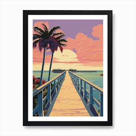 Seven Mile Bridge, Florida, United States, Colourful 2 Art Print