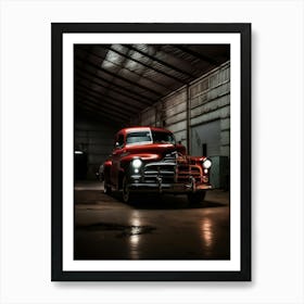 Old Car In Garage Art Print