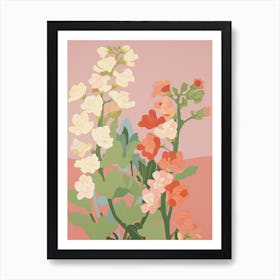 Freesias Flower Big Bold Illustration 3 Art Print