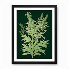 Mugwort Herb Vintage Botanical Art Print