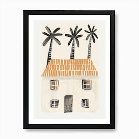 House With Palm Trees 1 Art Print