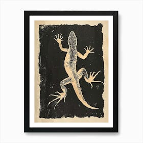 Minimalist Lizard Block Print 10 Art Print