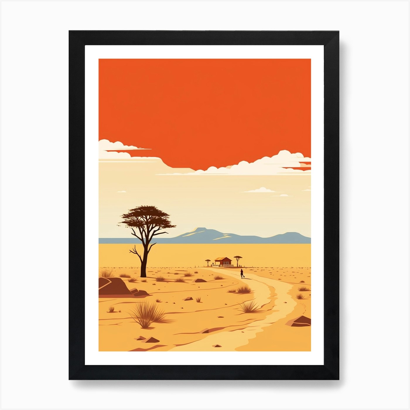 Namibia Ilustración de Viaje Arte Pri Enmarcado Arte de Pared Póster Lienzo Impresión Cuadro - Imagen 2 de 4