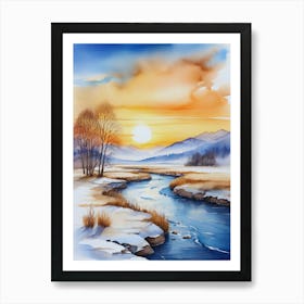 Winter Landscape Painting 9 Art Print