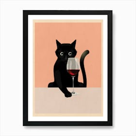 Cat & Wine Póster