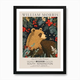 William Morris Prints Brown Bear Christmas Gift Winter Vintage Art Print