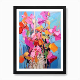 Abstract Flower Painting Bougainvillea 2 Art Print