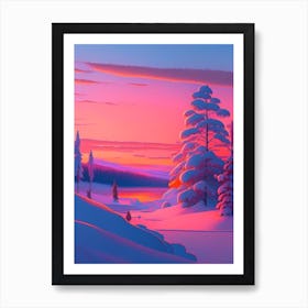 Lapland Dreamy Sunset 3 Art Print