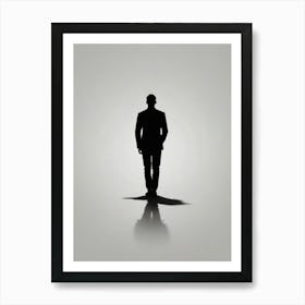 Silhouette Of A Man Walking Art Print