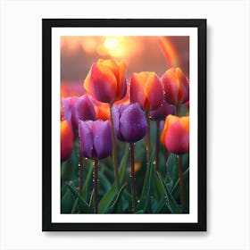 Tulips At Sunset 2 Poster