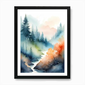 Watercolor Landscape Painting 42 Art Print