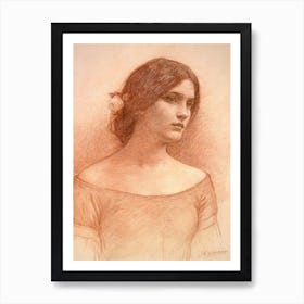 Study For 'The Lady Clare', c.1900 by John William Waterhouse Art Print