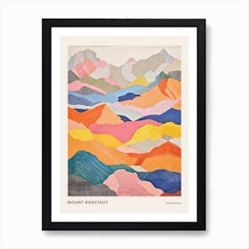Mount Bierstadt United States 1 Colourful Mountain Illustration Poster Art Print