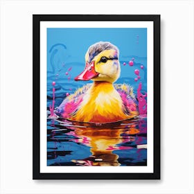 Pop Art Duckling Paint Splash 4 Art Print