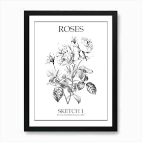 Roses Sketch 1 Poster Art Print