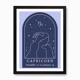 Capricorn Blue Art Print