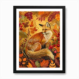 Solitary Fox In The Autumn 14 Art Print