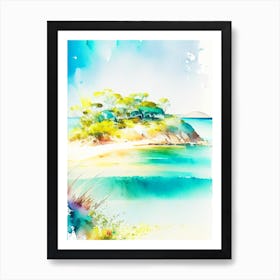 Great Keppel Island Australia Watercolour Pastel Tropical Destination Art Print