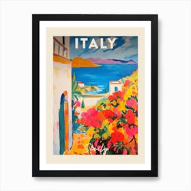 Sicily Italy 5 Fauvist Painting Travel Poster Art Print