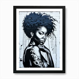 Graffiti Mural Of Beautiful Black Woman 24 Art Print