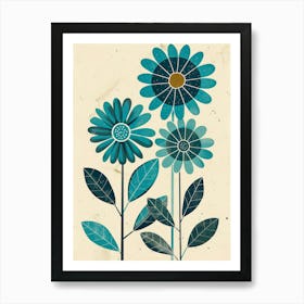 Blue Flowers 67 Art Print