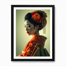 Geisha Portrait Painting Poster