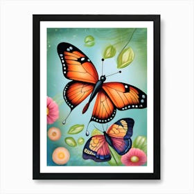 Elegant Butterfly Painting Art Print